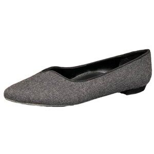 Vaneli Women's Ganet Pointed Toe Grey Flats Felt Leather Italian Made Sz 8 Wide